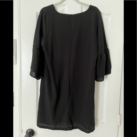 BLACK RUFFLE SLEEVE DRESS - Picture 3 of 6